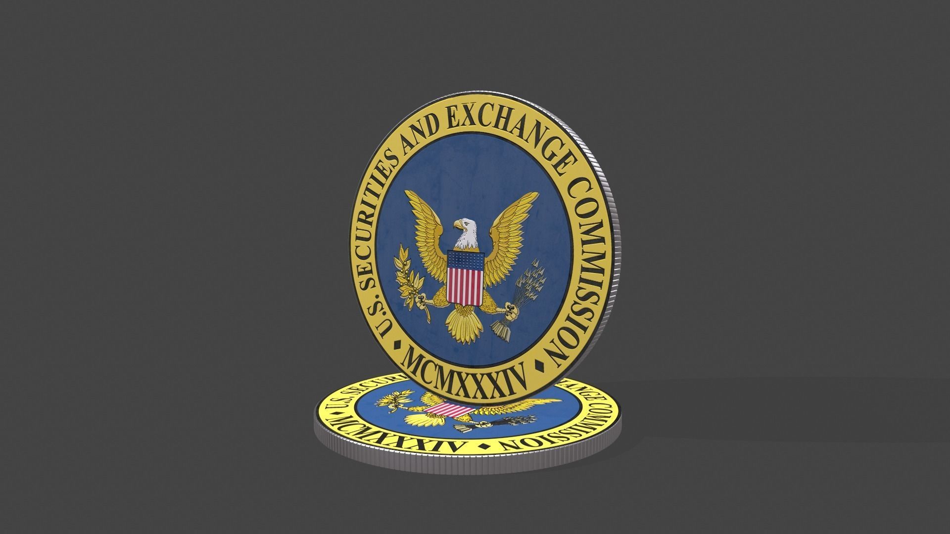 Coin SEC US Securities and exchange commission  3D model_9