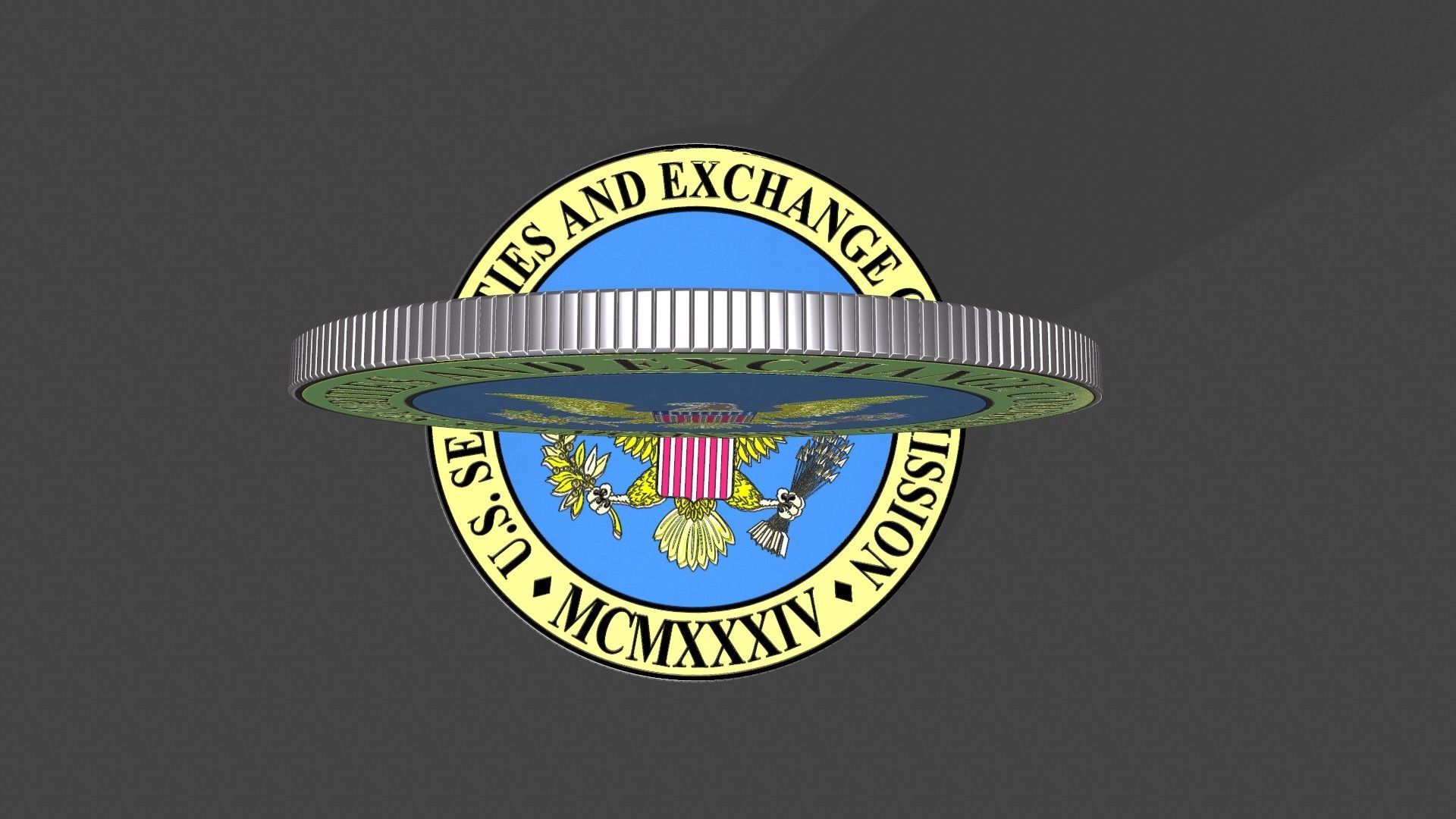 Coin SEC US Securities and exchange commission  3D model_2