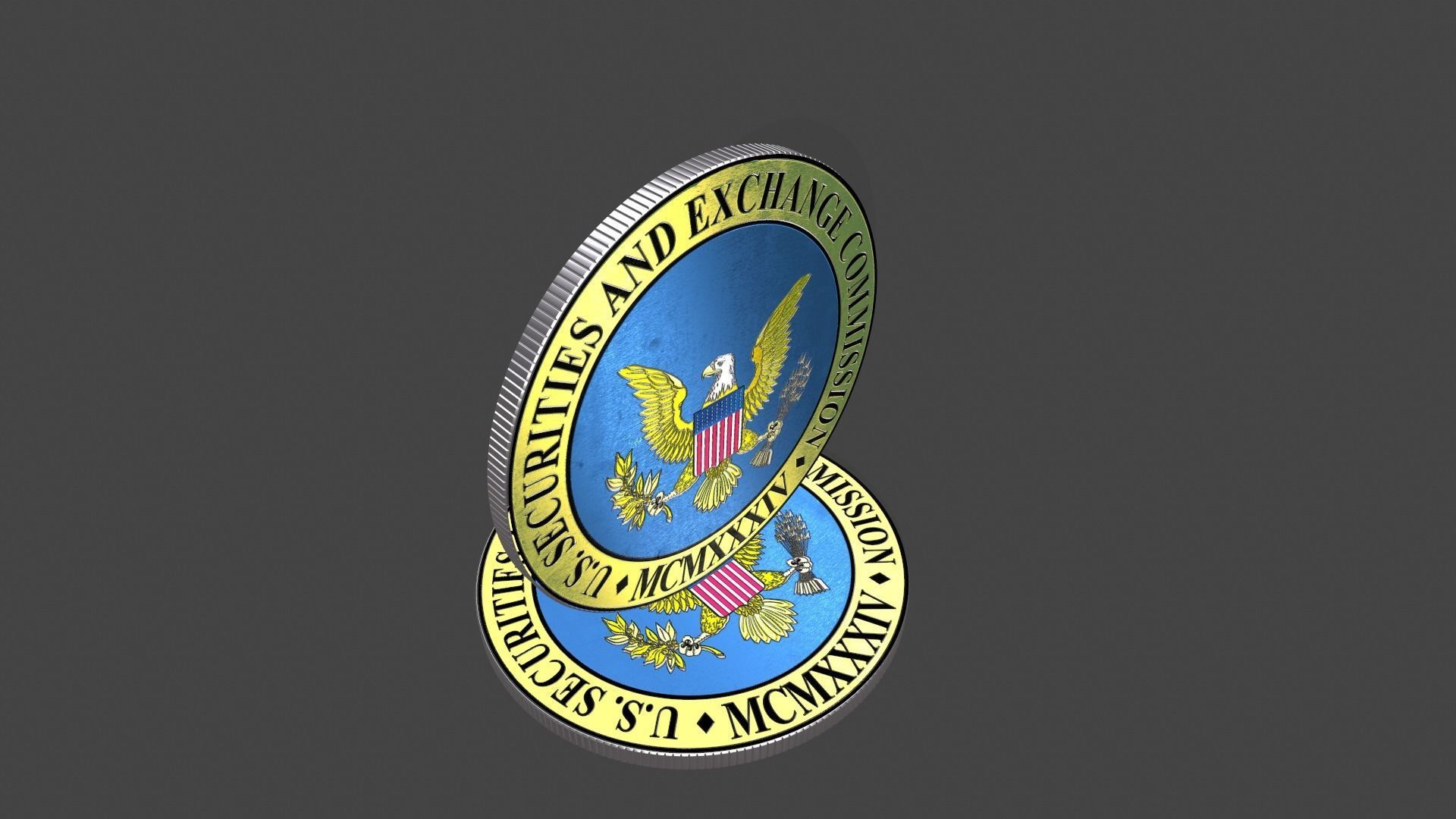 Coin SEC US Securities and exchange commission  3D model_6