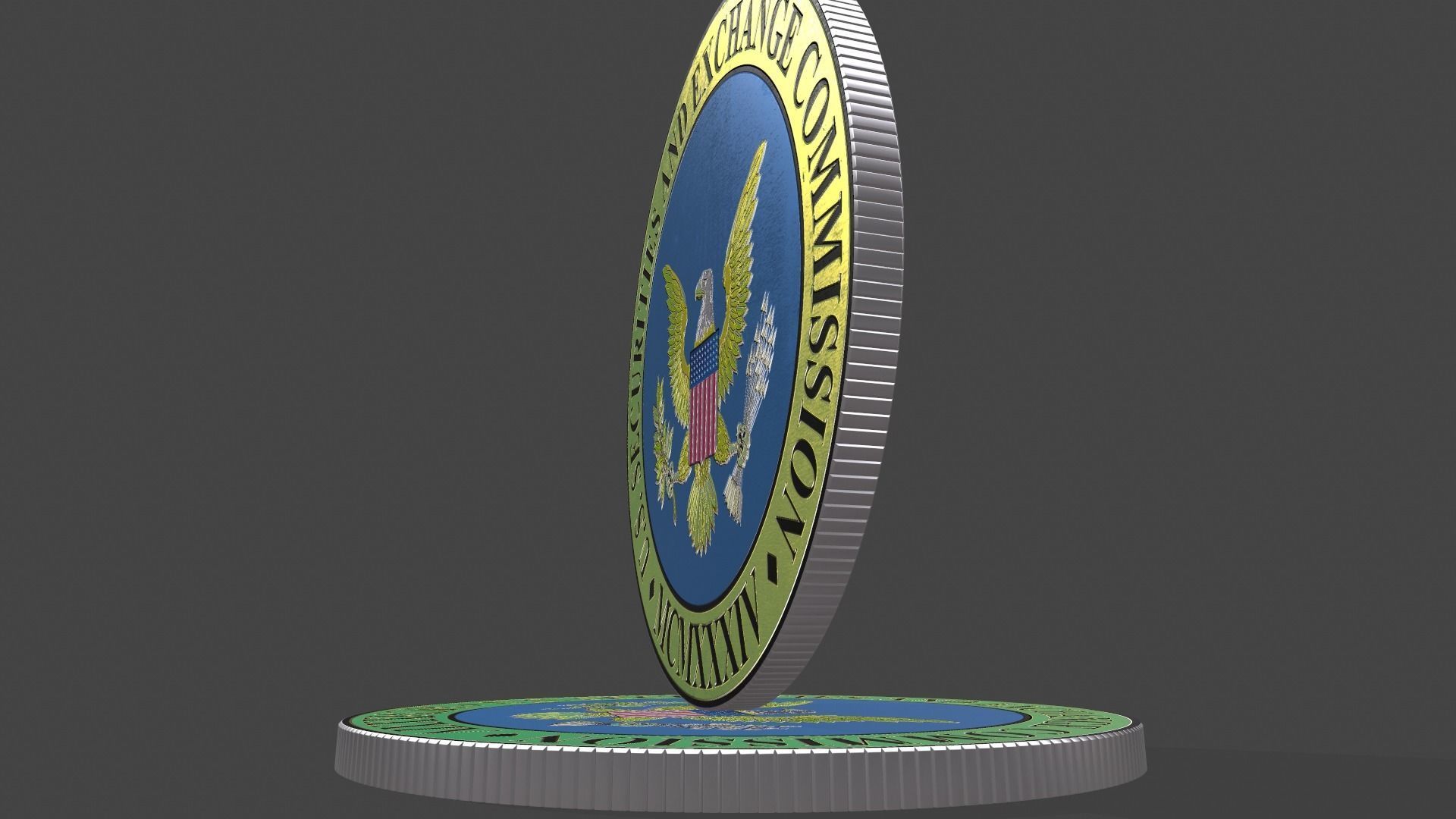 Coin SEC US Securities and exchange commission  3D model_12