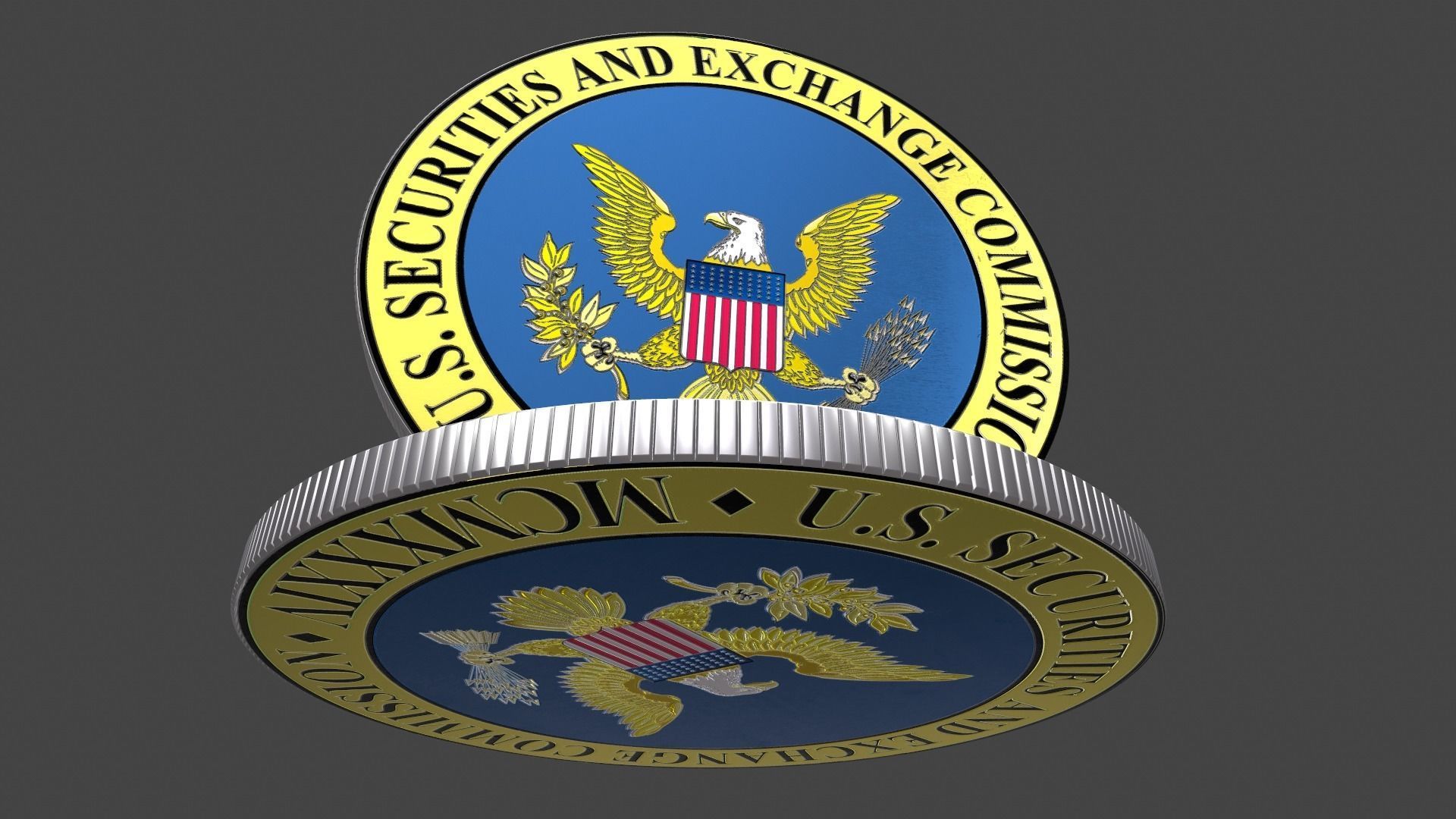 Coin SEC US Securities and exchange commission  3D model_7