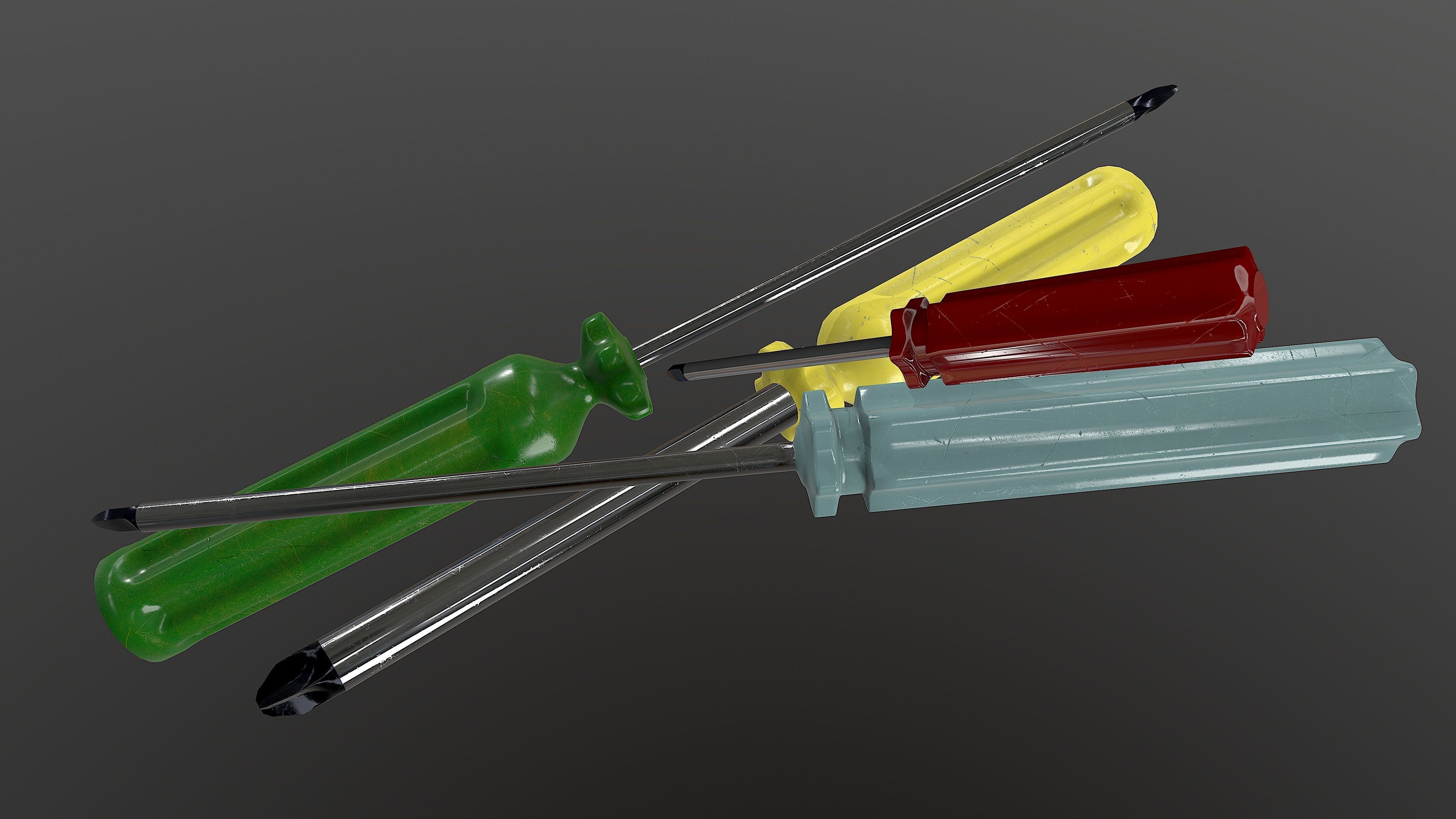 Screwdrivers set 3D model CGTrader
