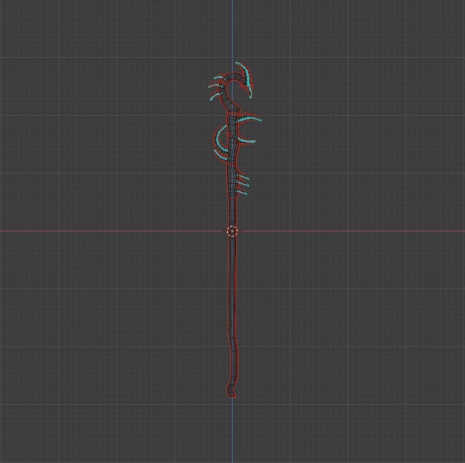 Staff - game ready Low-poly 3D model_8