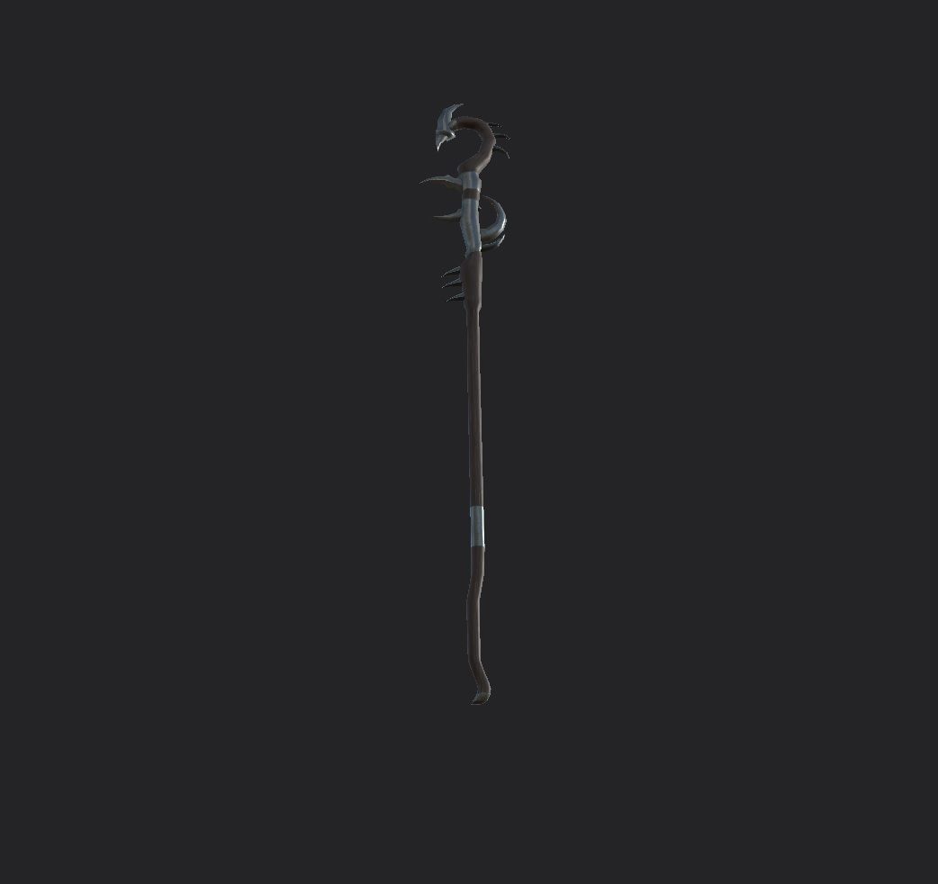 Staff - game ready Low-poly 3D model_4