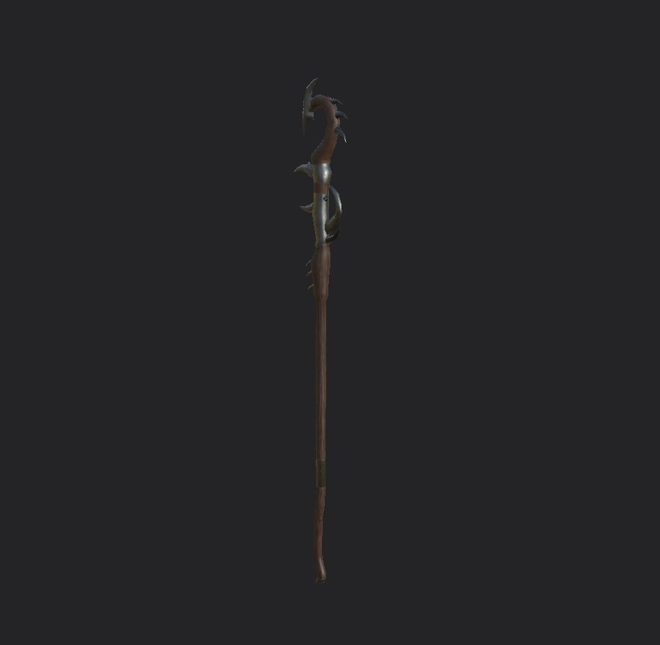 Staff - game ready Low-poly 3D model_3