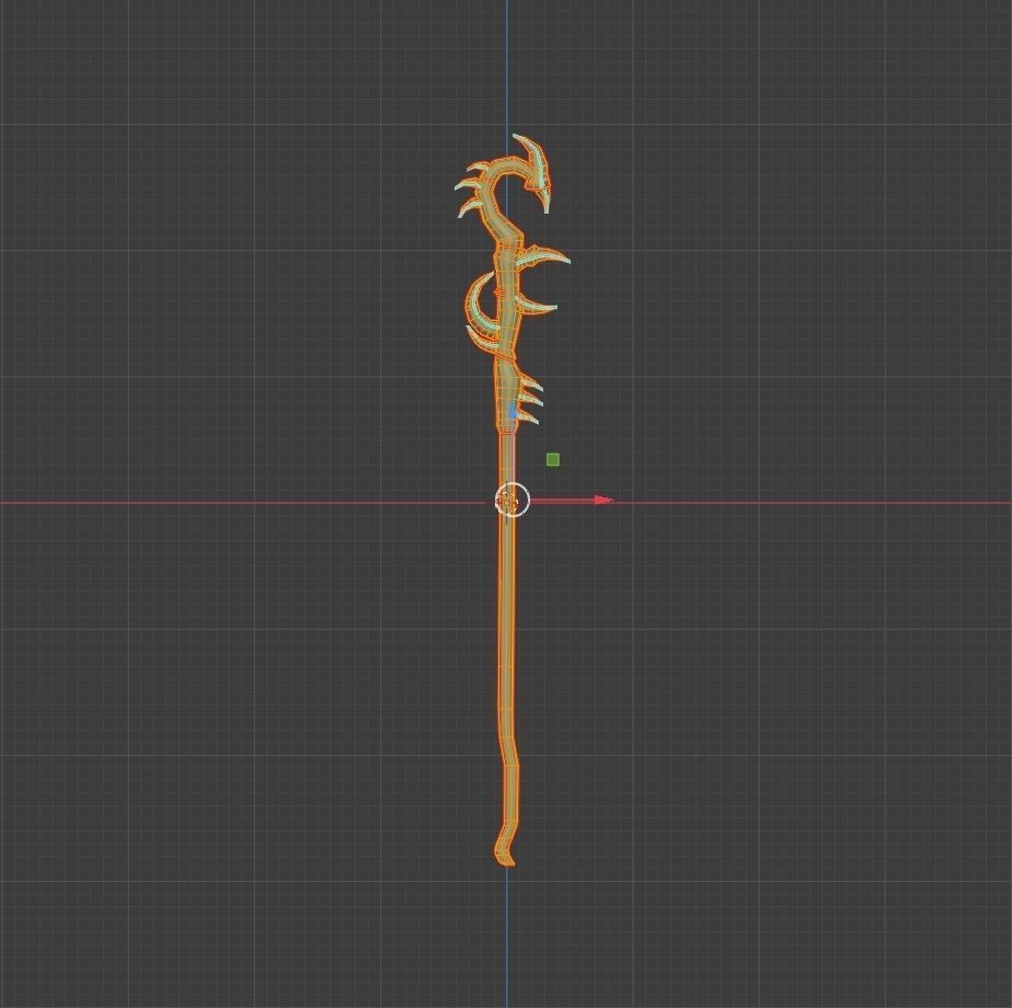 Staff - game ready Low-poly 3D model_7