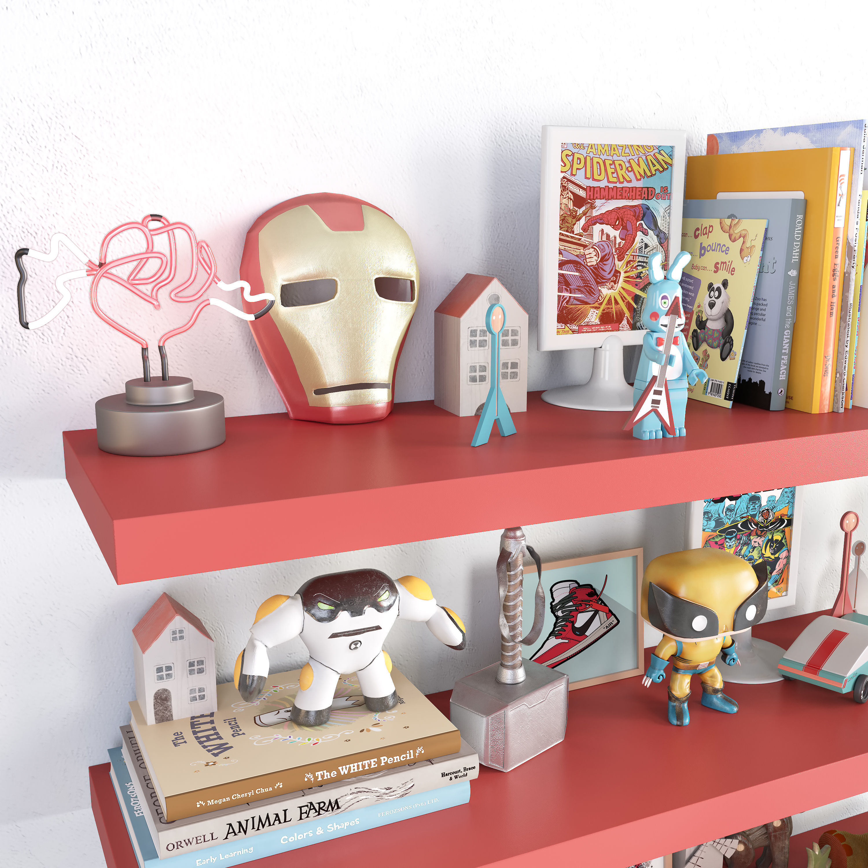 Boys room set of toys  3D model_6