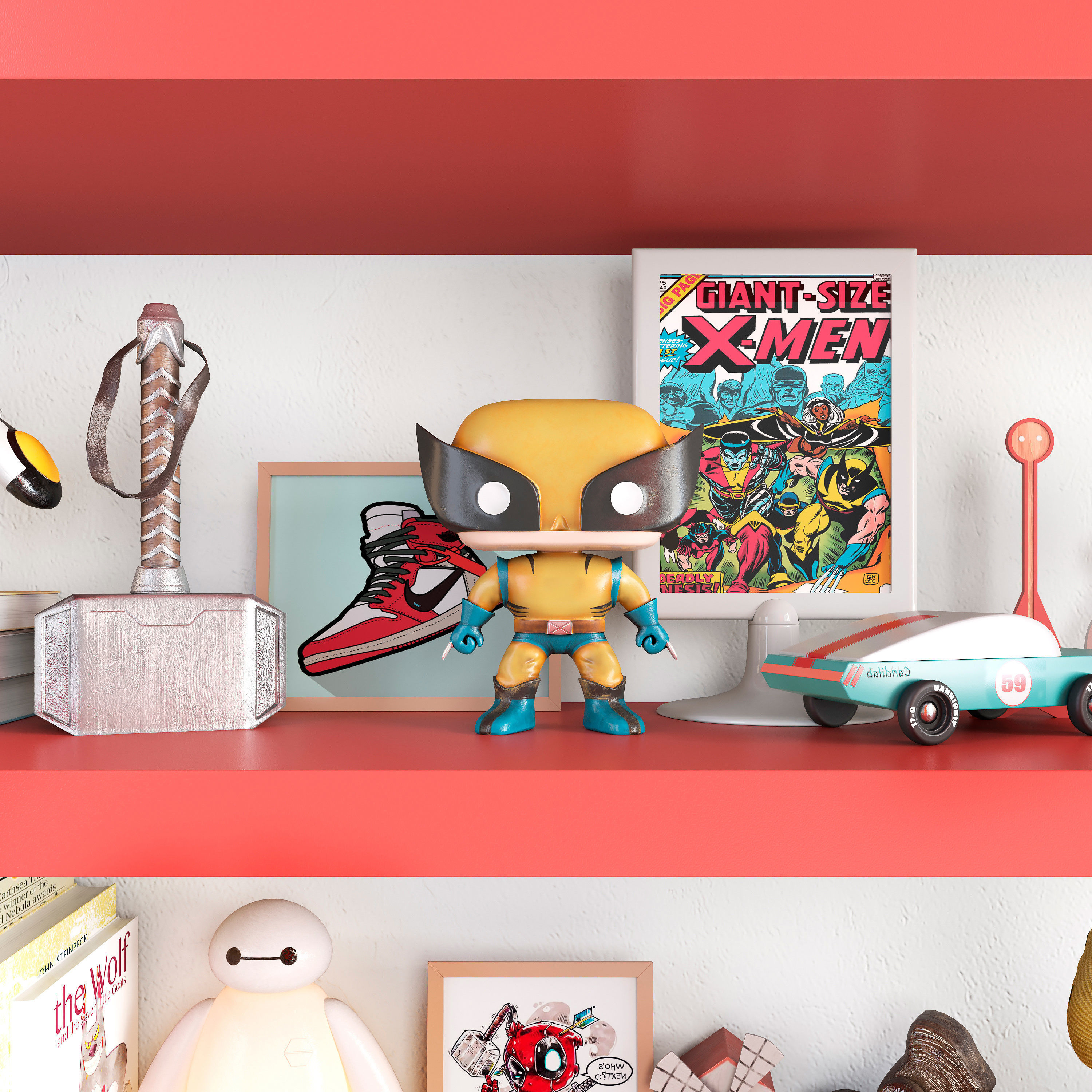 Boys room set of toys  3D model_8