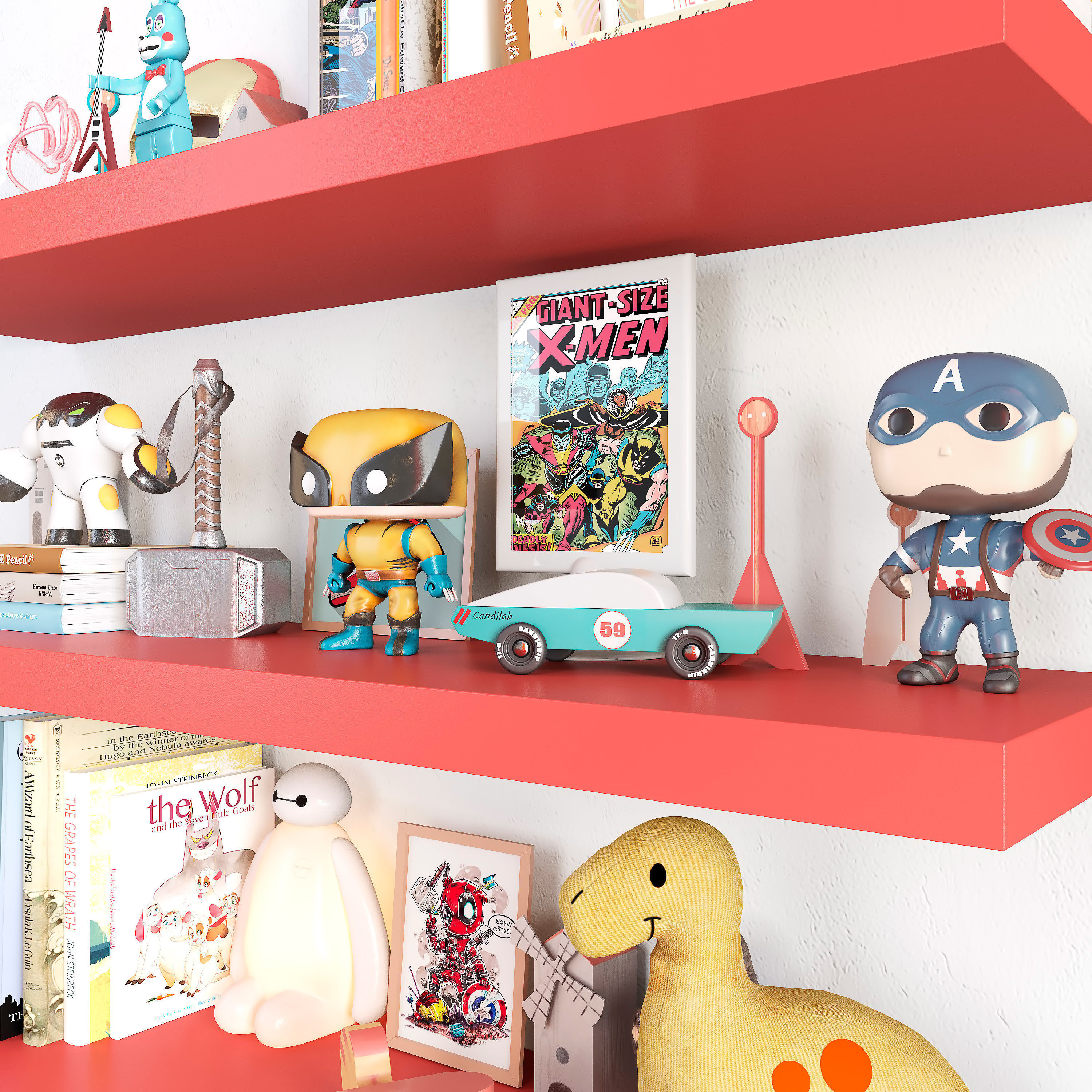 Boys room set of toys  3D model_2