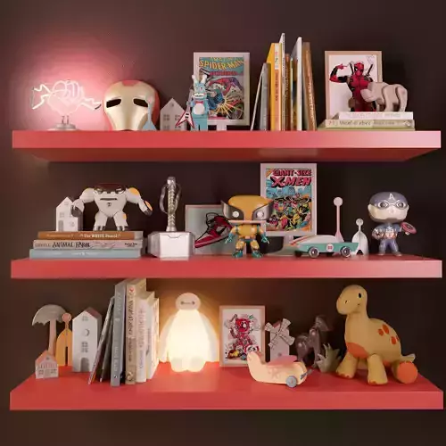 Boys room set of toys  3D model