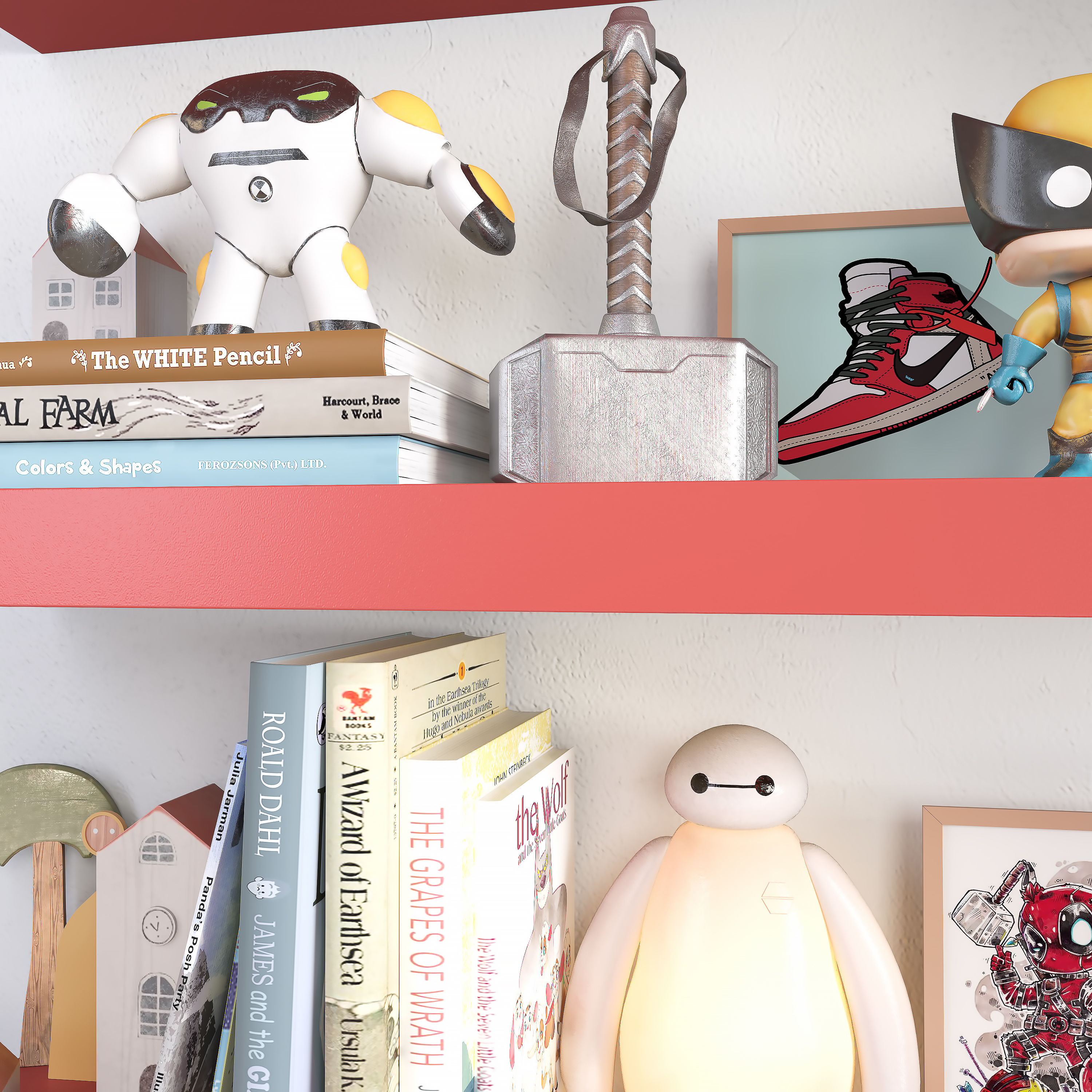 Boys room set of toys  3D model_5