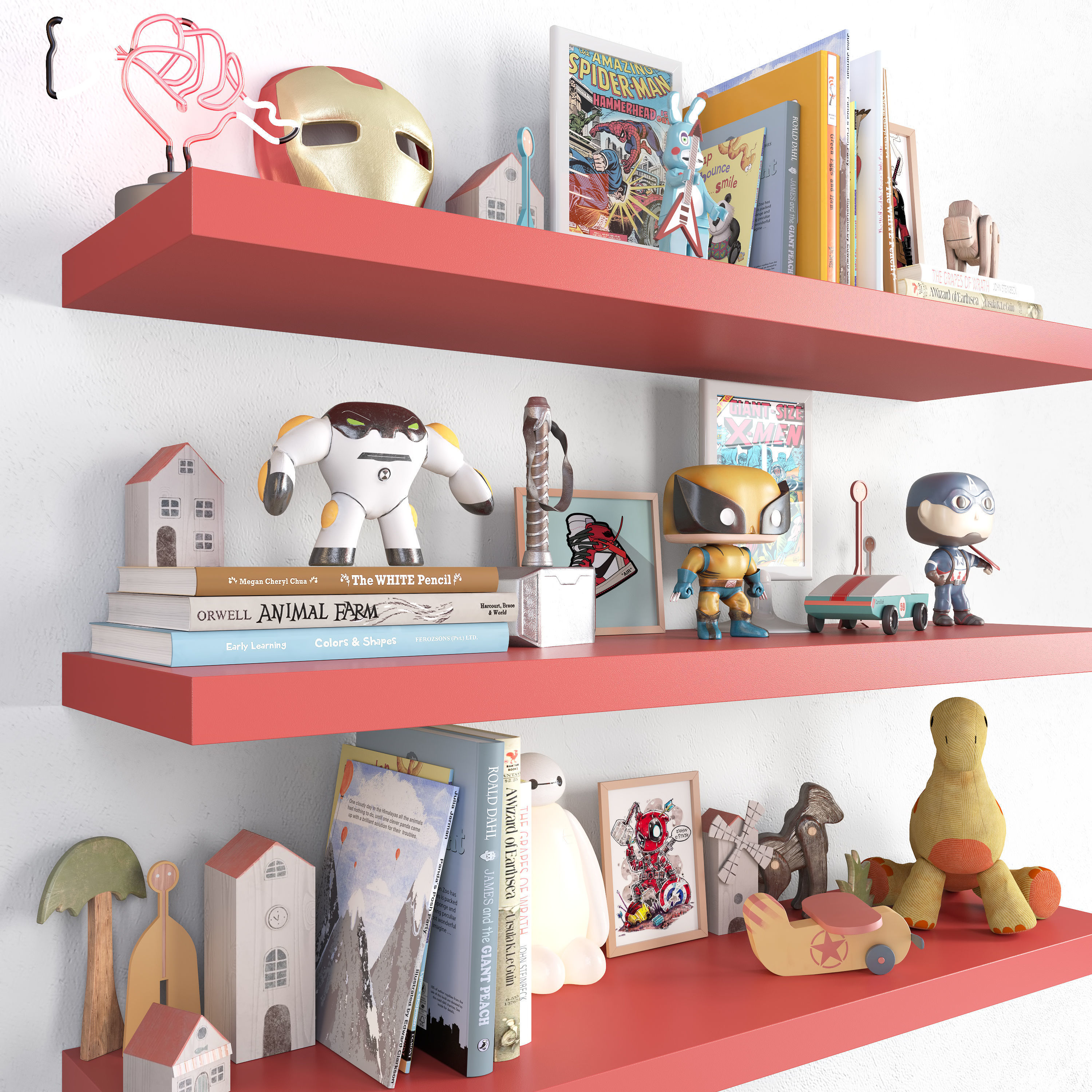 Boys room set of toys  3D model_7