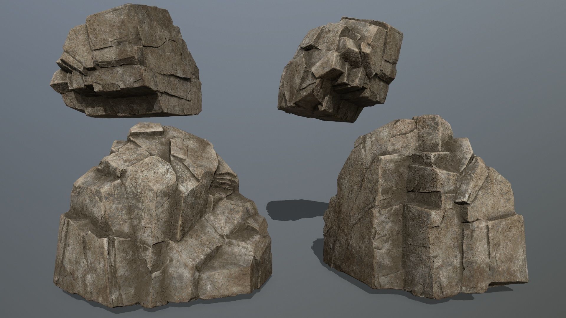 desert rocks Low-poly 3D model_20