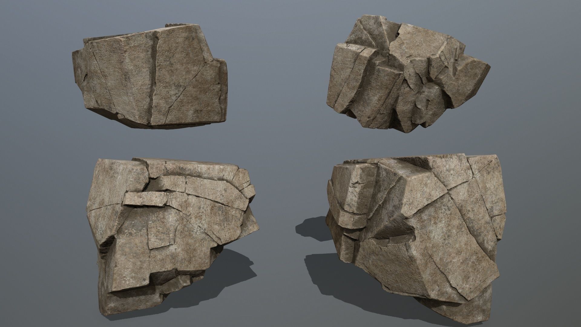 desert rocks Low-poly 3D model_17
