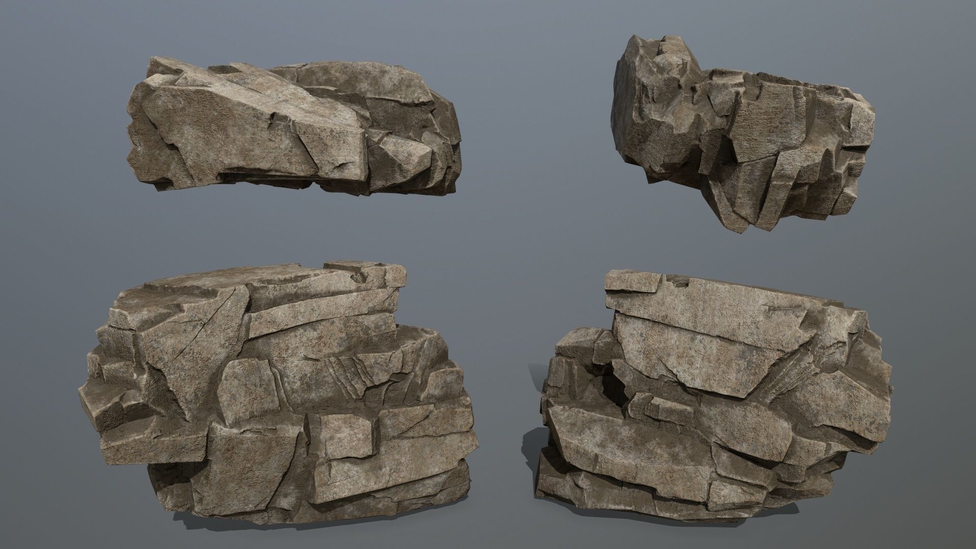 desert rocks Low-poly 3D model_16