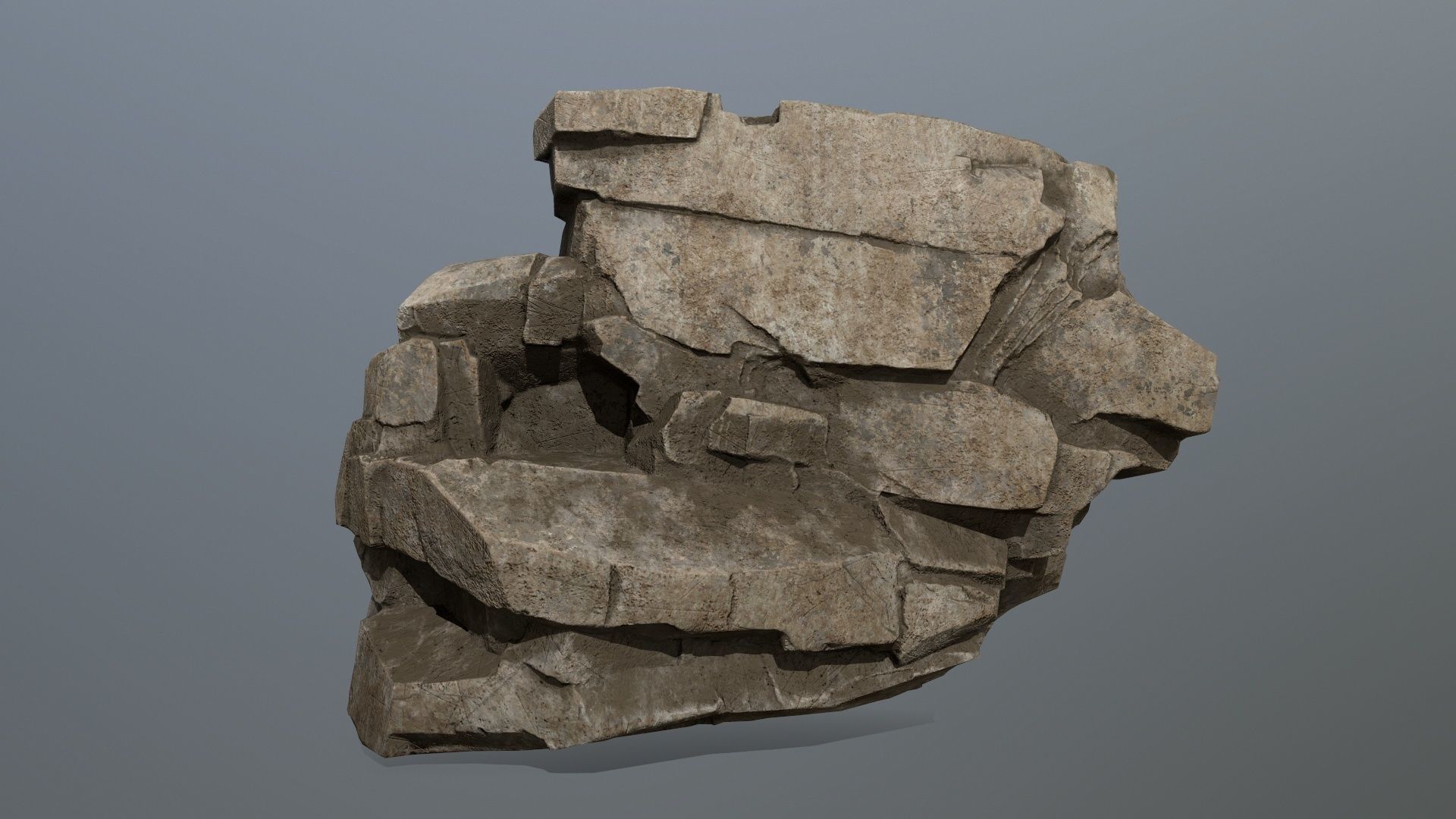 desert rocks Low-poly 3D model_4