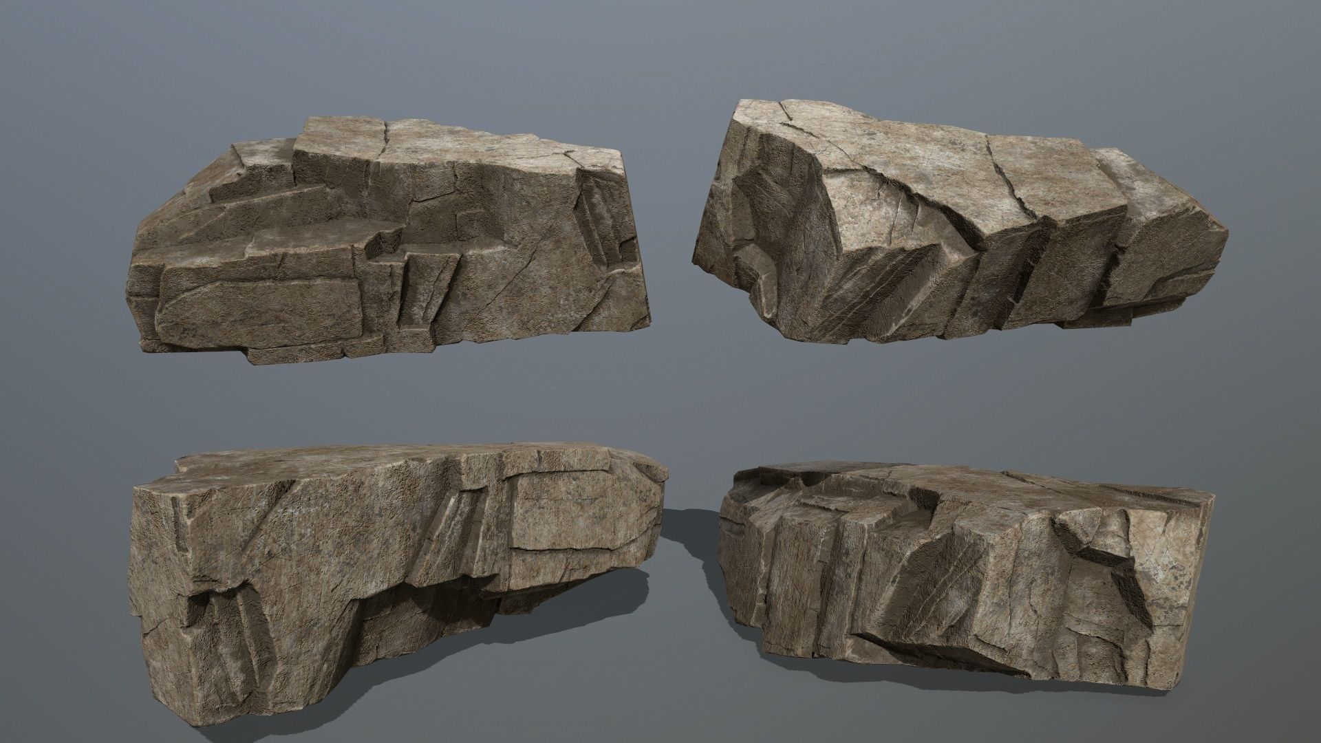 desert rocks Low-poly 3D model_23