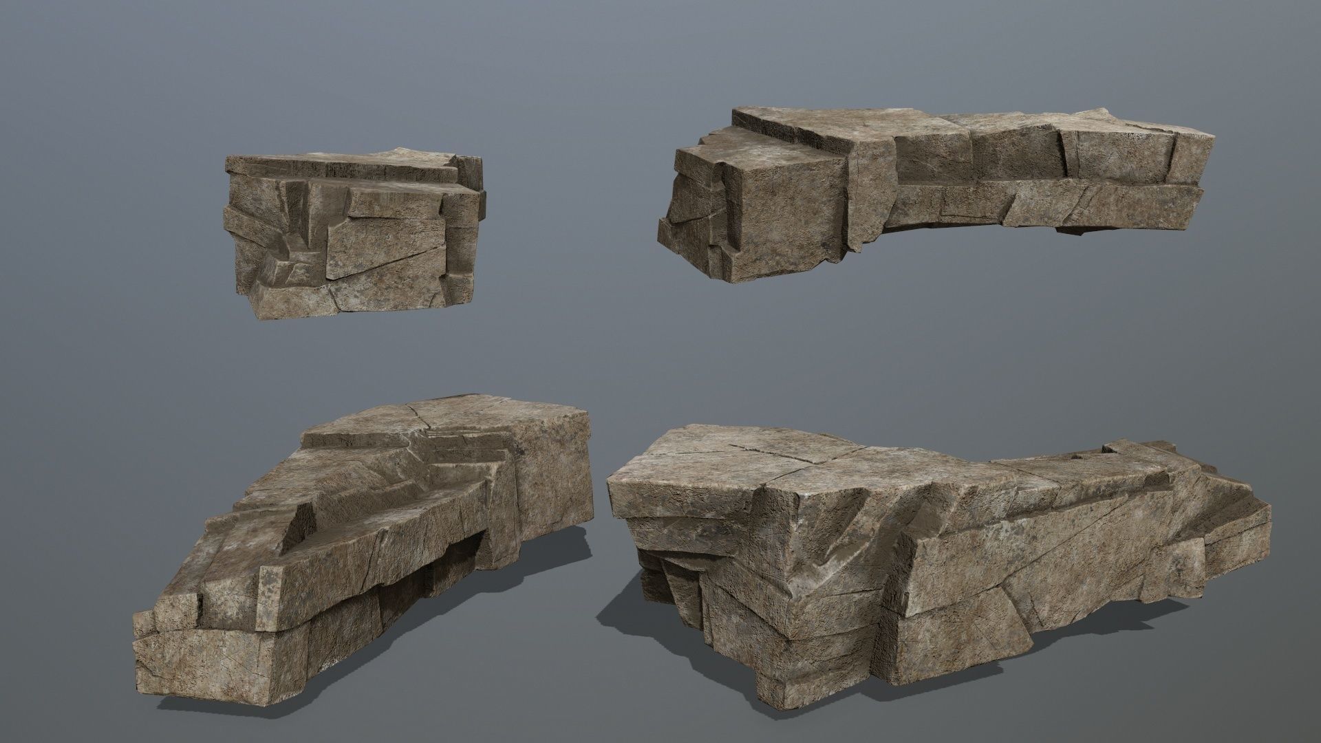 desert rocks Low-poly 3D model_24