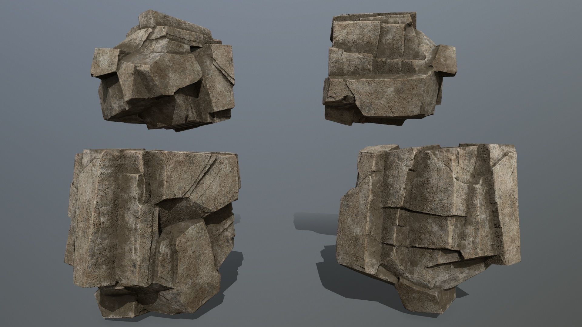 desert rocks Low-poly 3D model_21
