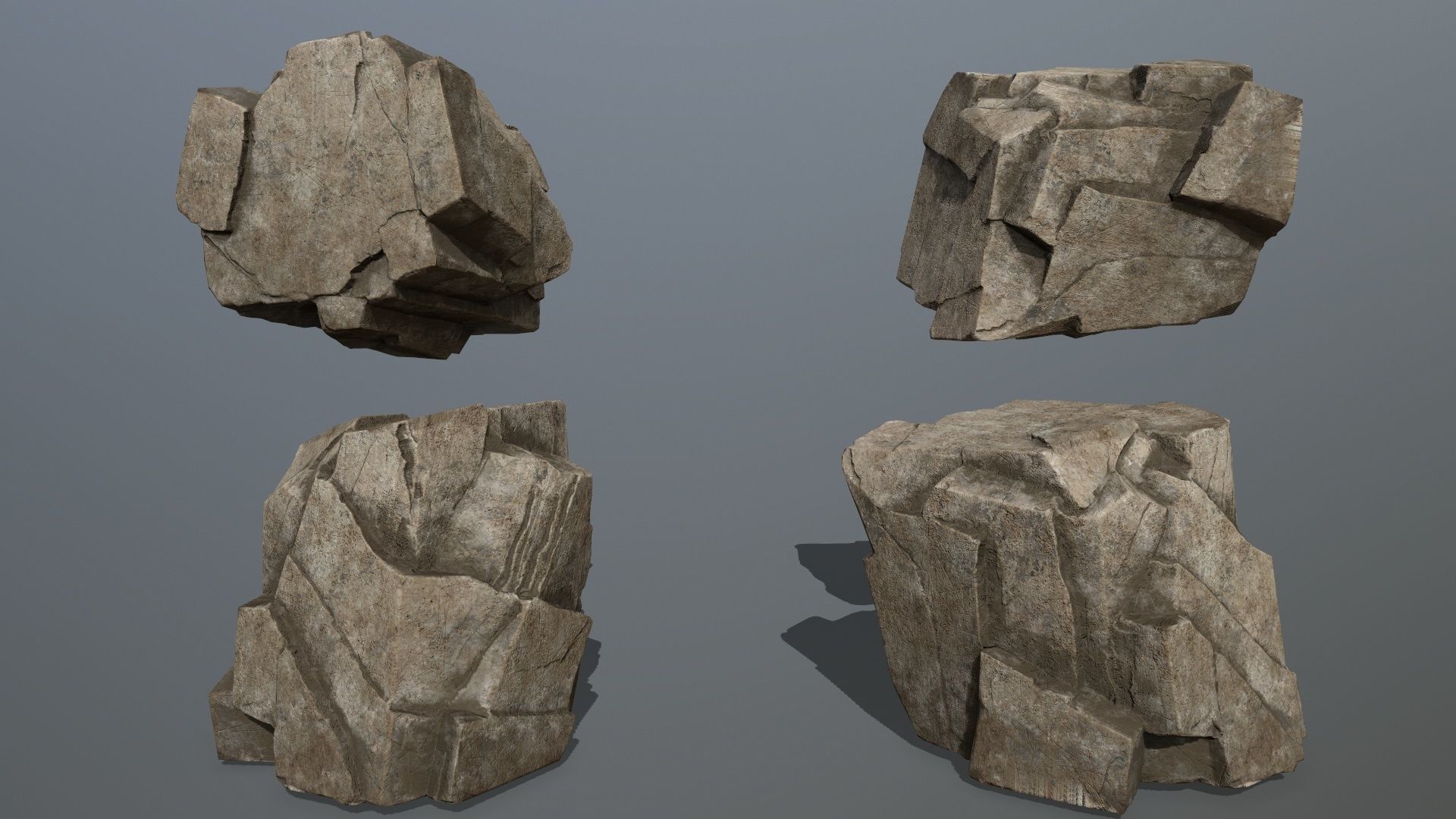 desert rocks Low-poly 3D model_19