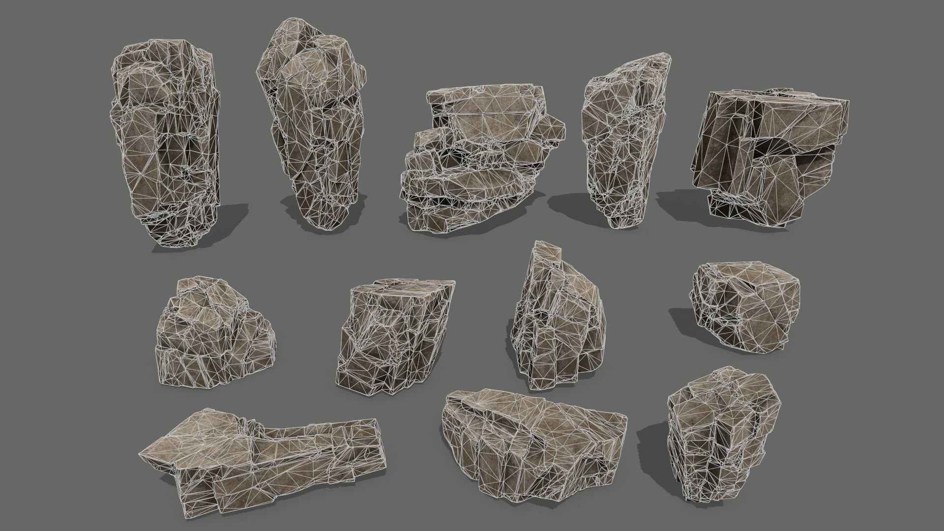 desert rocks Low-poly 3D model_25