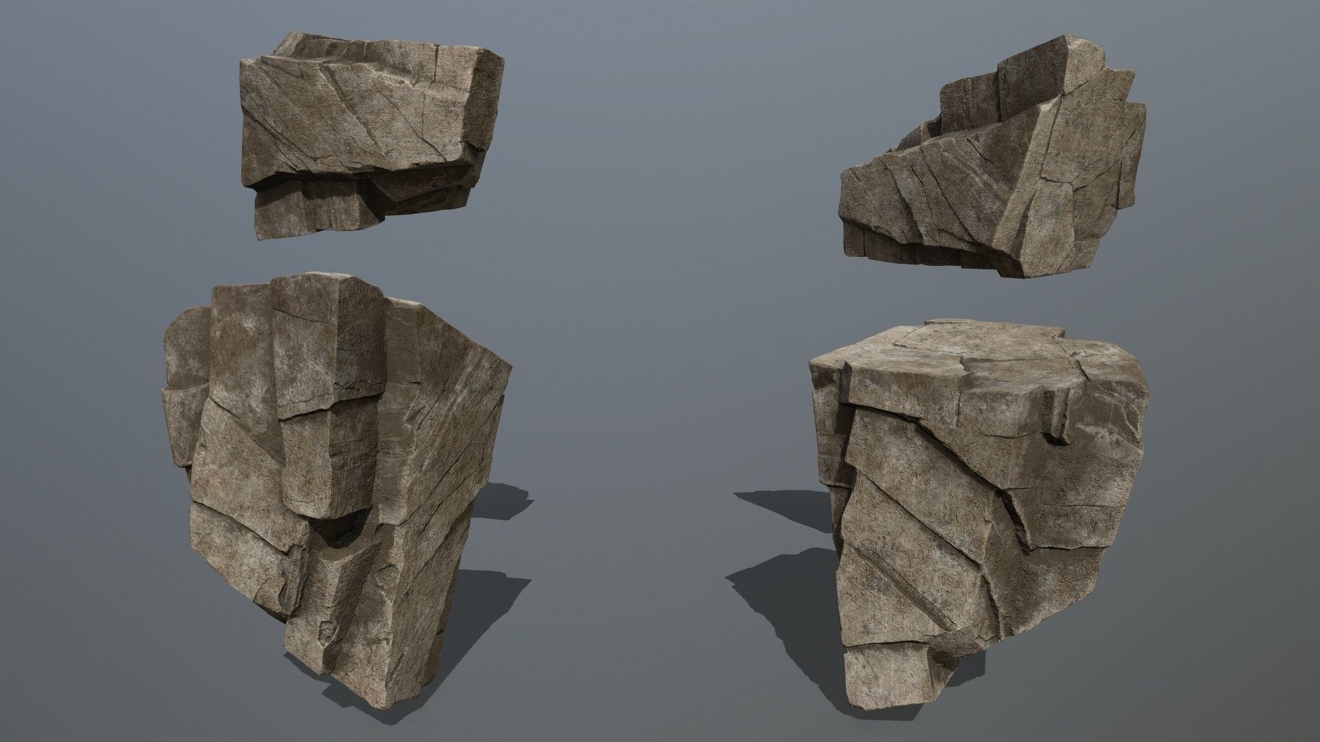desert rocks Low-poly 3D model_22