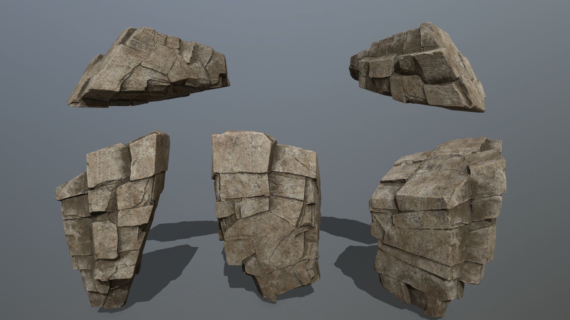 desert rocks Low-poly 3D model_18
