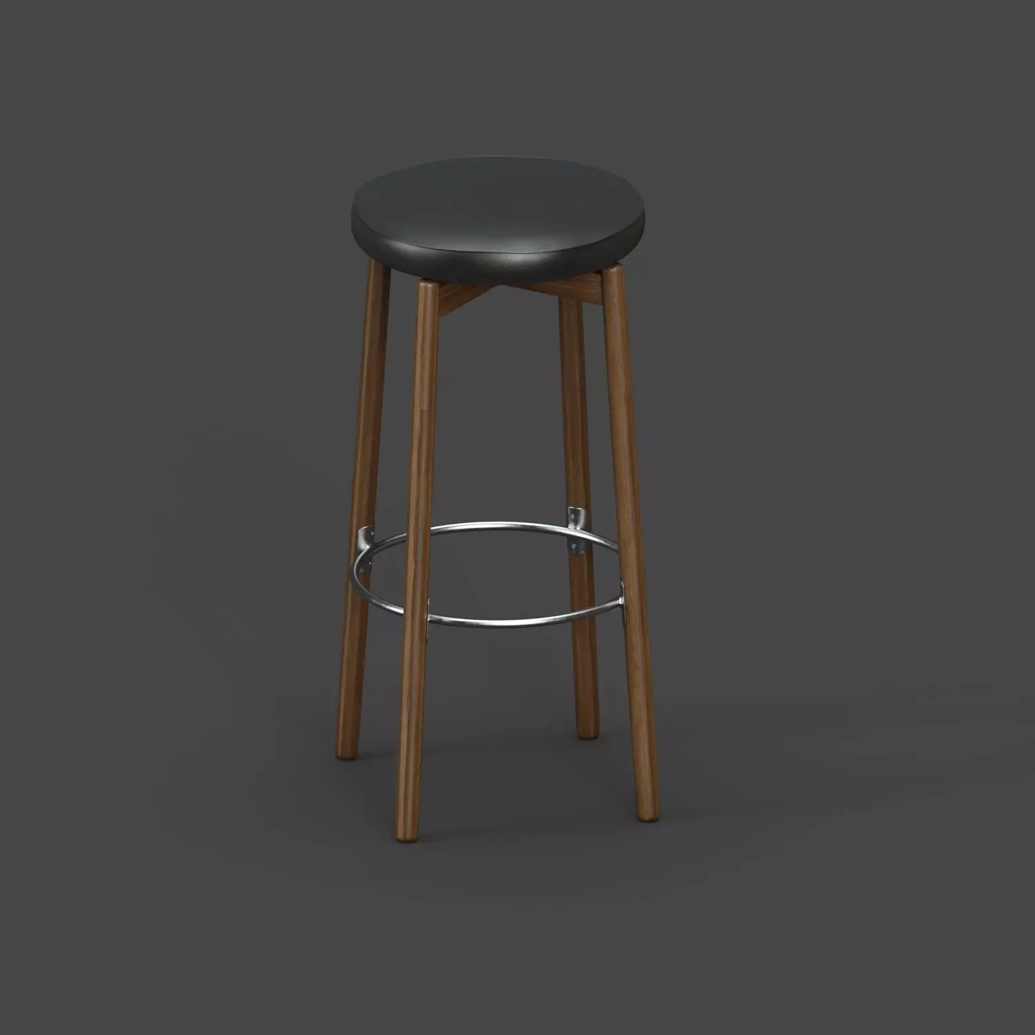 Wooden stool 3D model_0