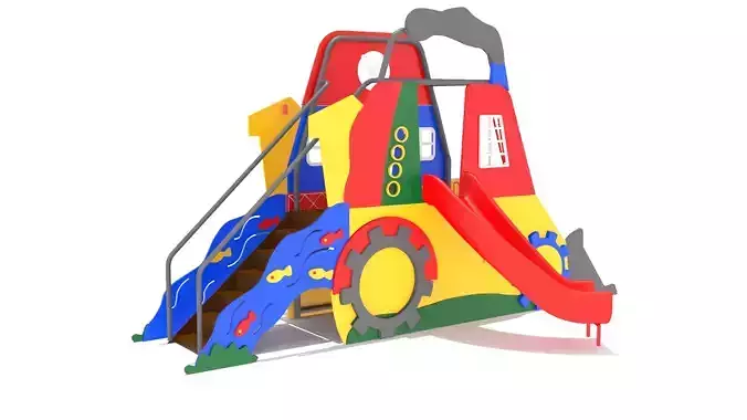 Playground- Tractor Playhouse Low-poly 3D model