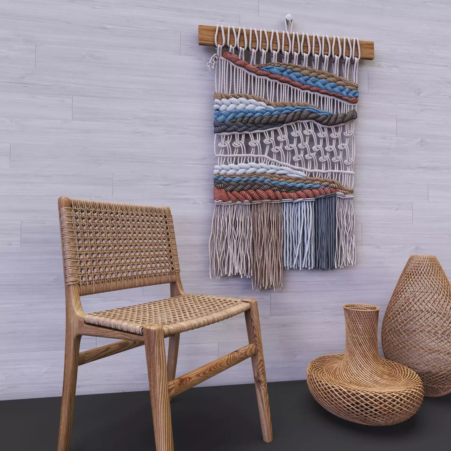 Rattan chair 3D model