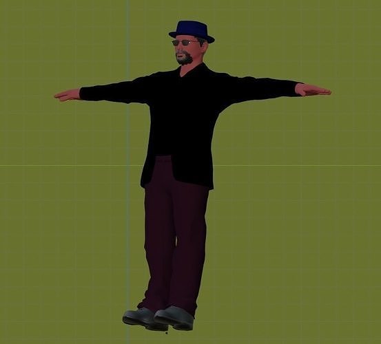 Medium Old Men  Low-poly 3D model