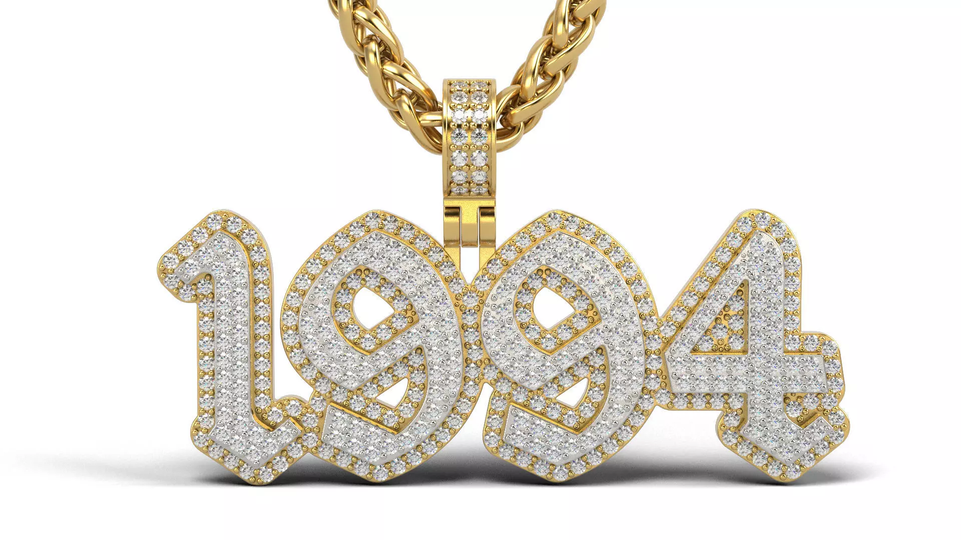 Old English 1994 stone and solid 3D print model