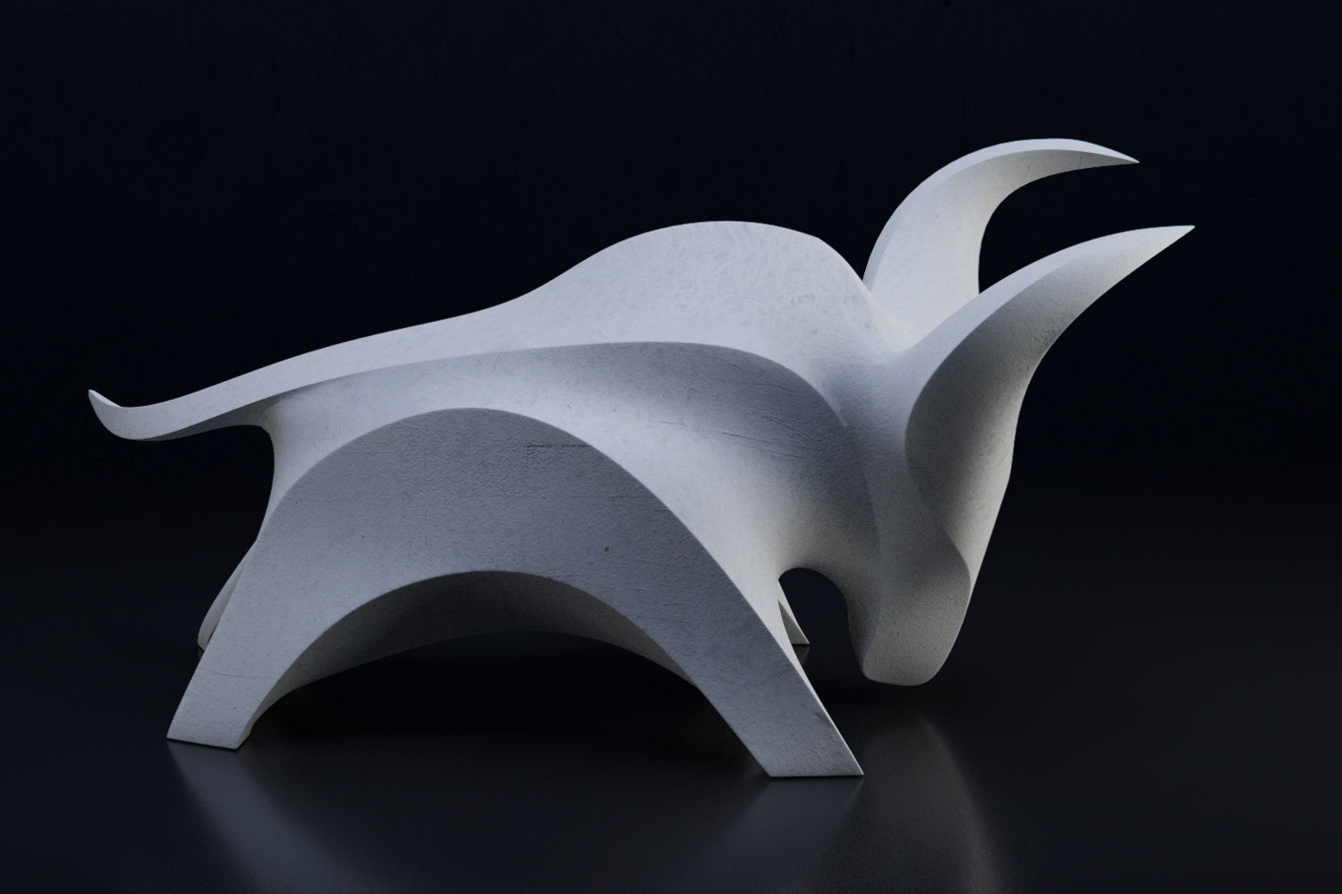 Abstract bull sculpture 3d print 3D print model_2