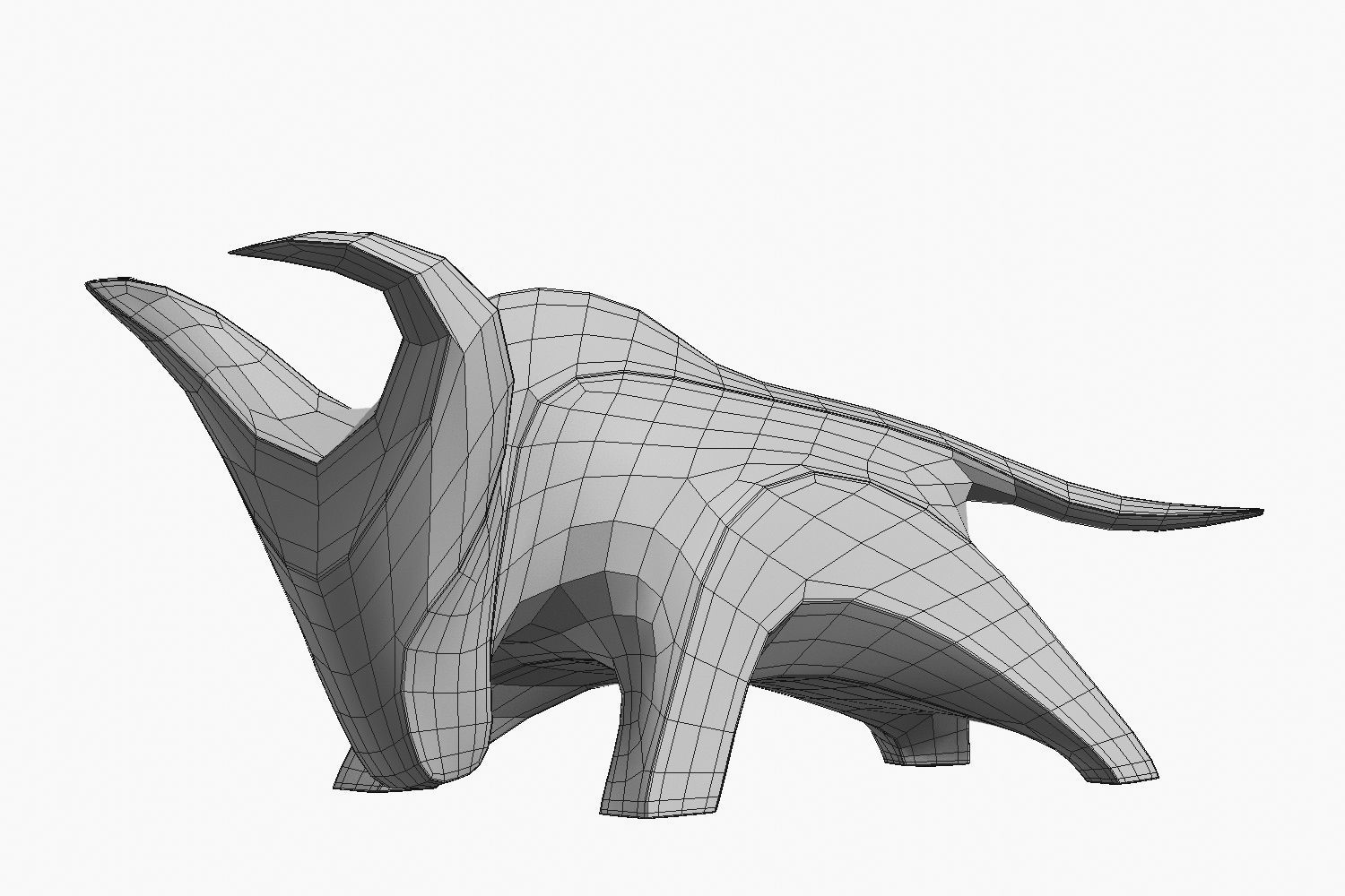 Abstract bull sculpture 3d print 3D print model_11