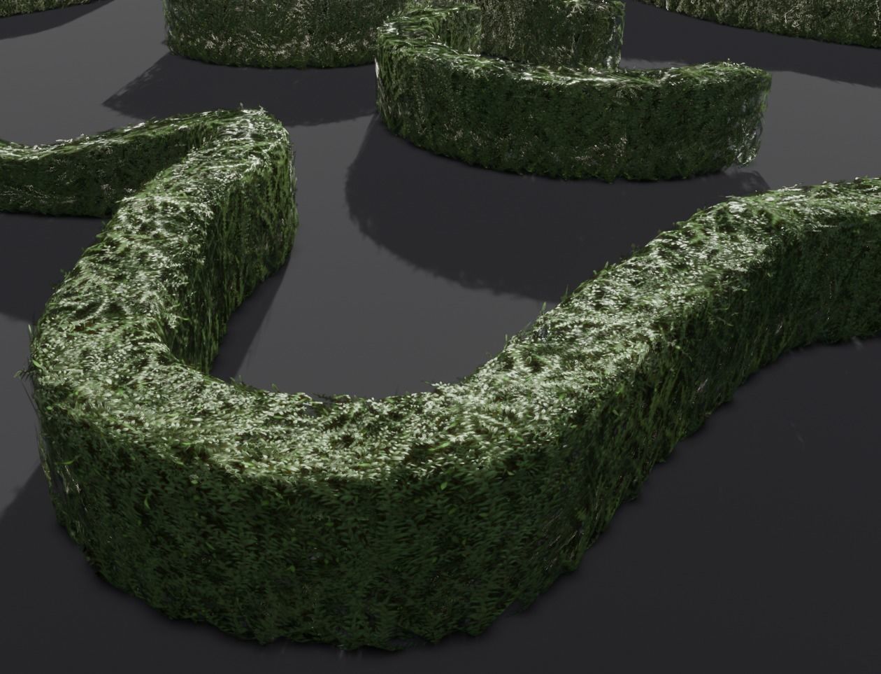 Low-Poly Boxwood Hedge Construction Kit Version 1 Low-poly 3D model_16