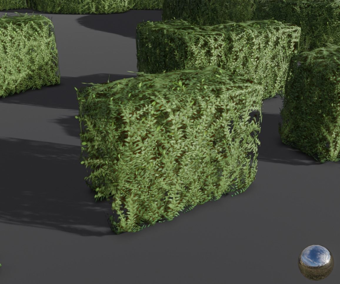 Low-Poly Boxwood Hedge Construction Kit Version 1 Low-poly 3D model_15