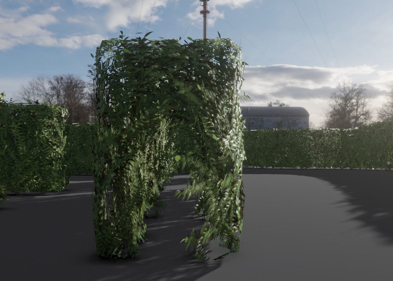 Low-Poly Boxwood Hedge Construction Kit Version 1 Low-poly 3D model_14