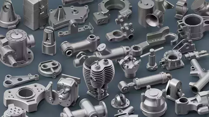 Hard Surface Mechanical Kitbash  Quad Topology  Bundle 3D Model Collection