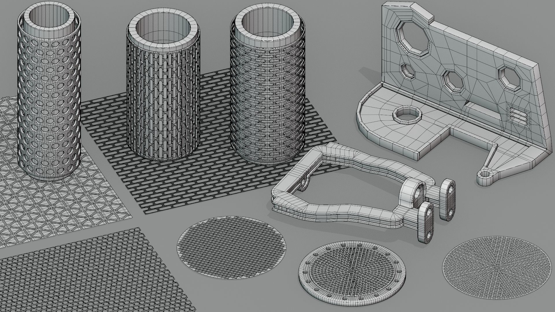 Hard Surface Mechanical Kitbash  Quad Topology  Bundle 3D Model Collection_23