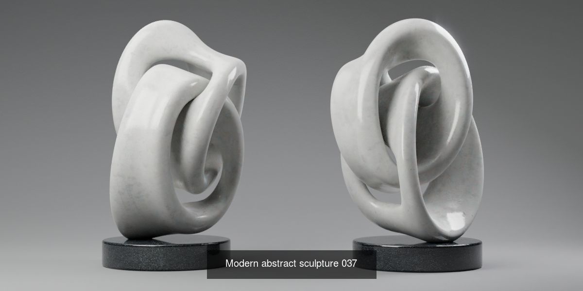 Modern abstract sculptures bundle 3D Model Collection_6