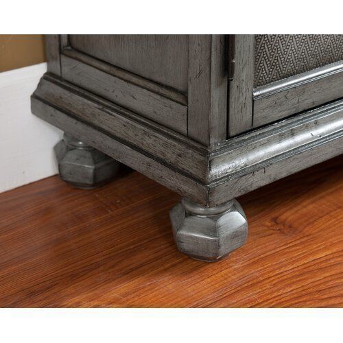 Poplar Burnished Gray Giulia 3 Drawer Credenza 3D model_5