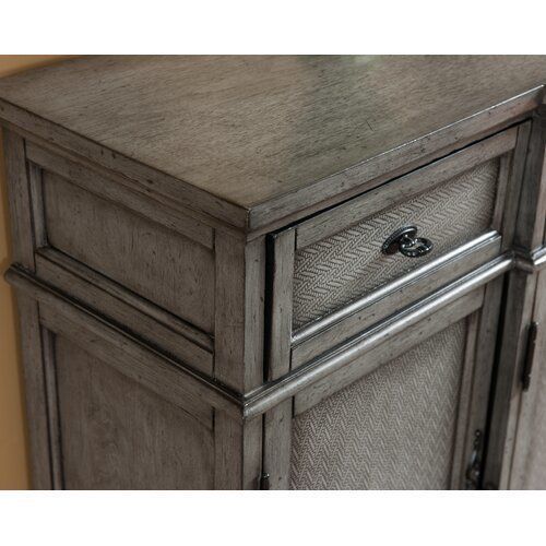 Poplar Burnished Gray Giulia 3 Drawer Credenza 3D model_3