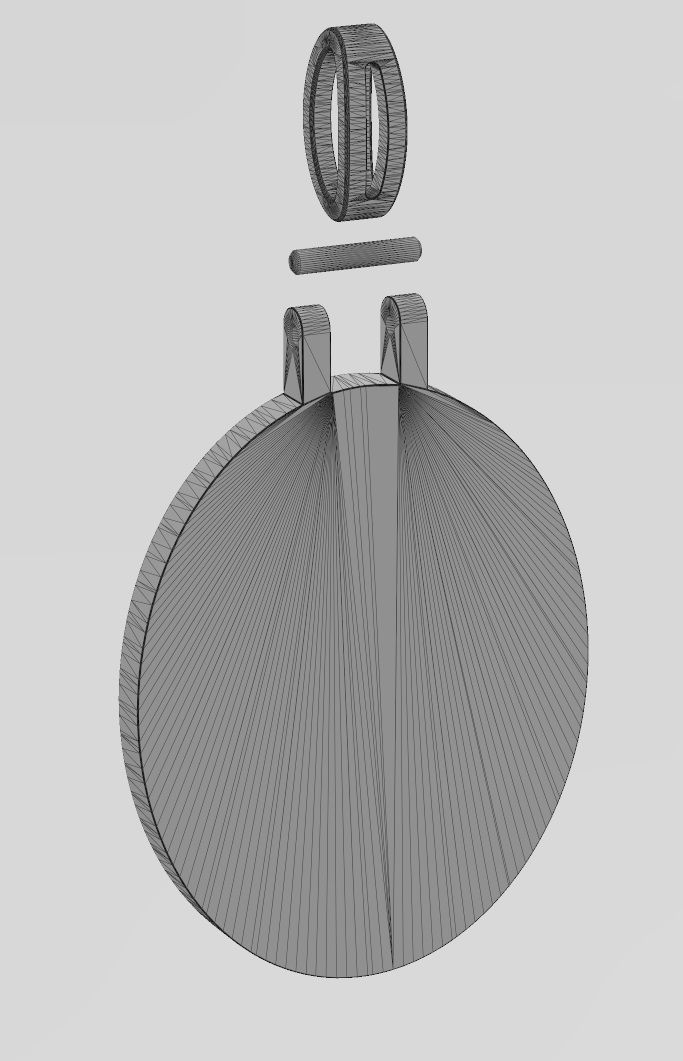 Simple oval pendant 3D print model_12