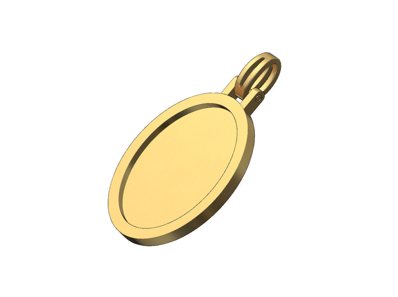 Simple oval pendant 3D print model_2