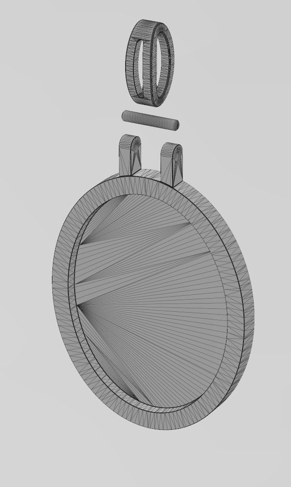 Simple oval pendant 3D print model_11
