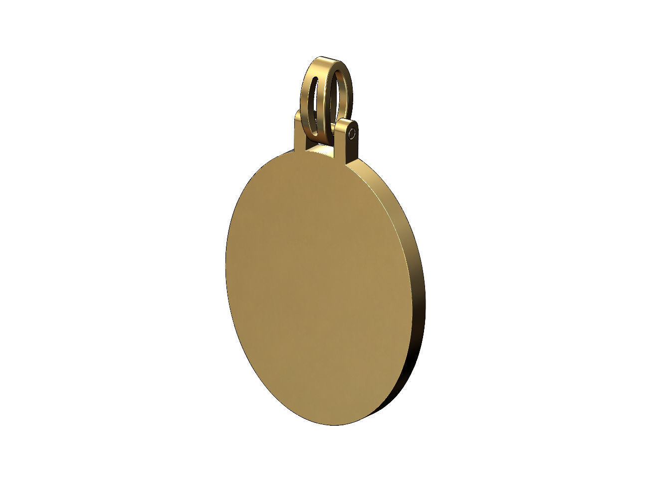 Simple oval pendant 3D print model_3