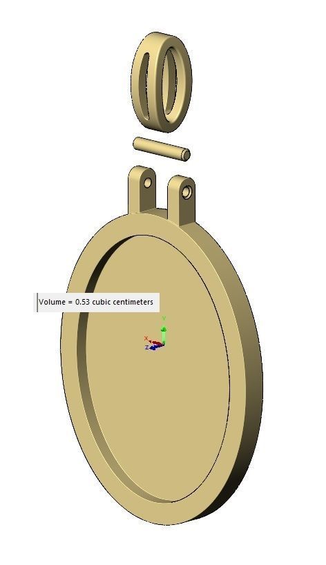 Simple oval pendant 3D print model_10