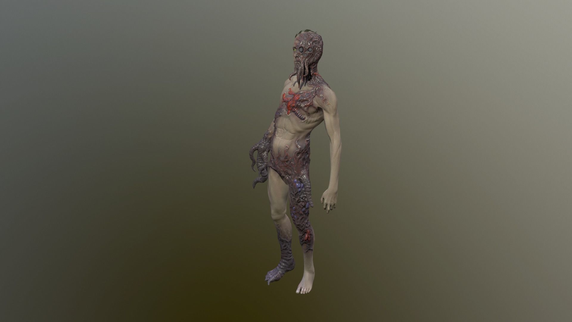 Parasite man with skin 3D model_7