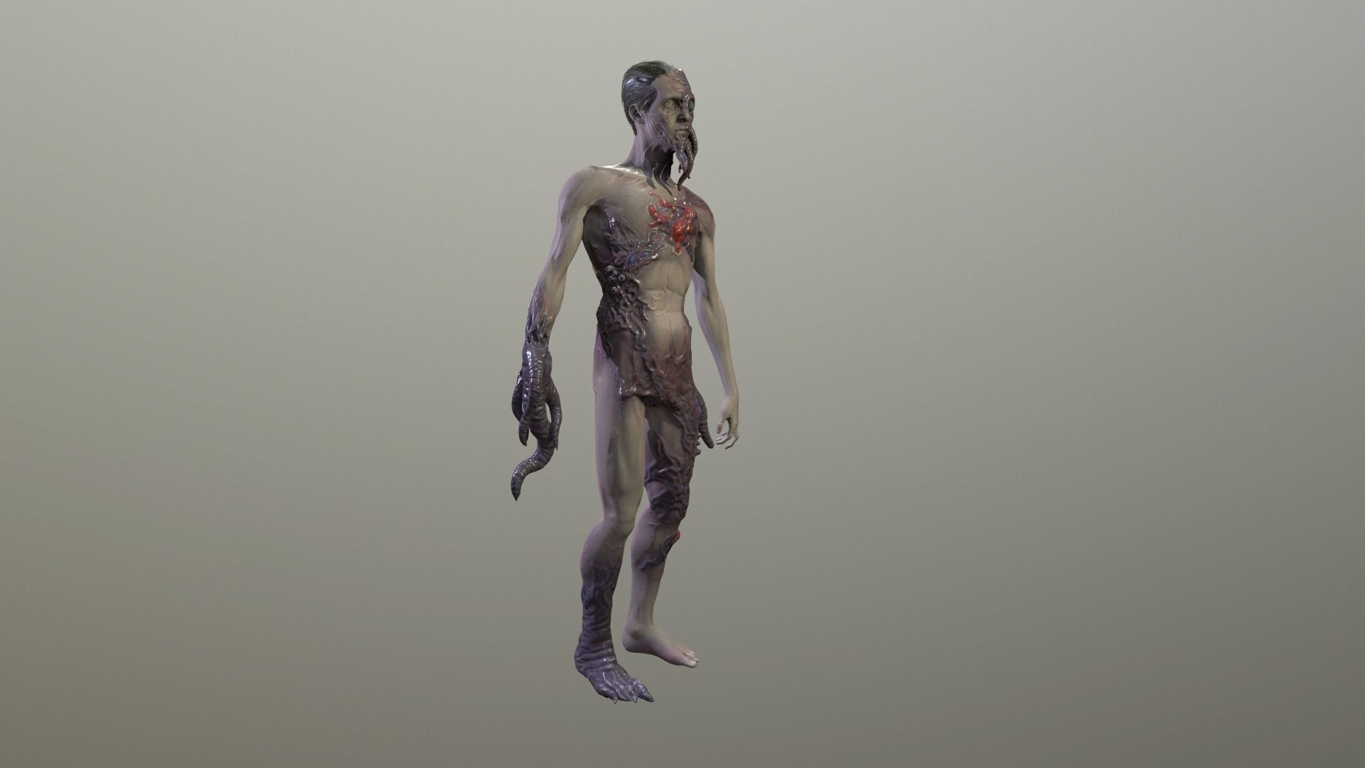 Parasite man with skin 3D model_3