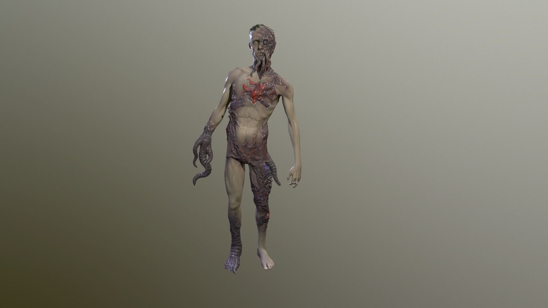 Parasite man with skin 3D model_8